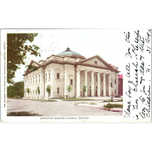 1906 Christian Science Church Denver Colorado Original Postcard TK1-29