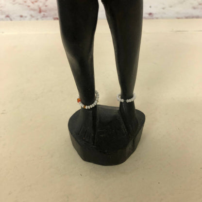 Vtg Hand Carved Wood Tribal Tiki Man African Art Statue Sculpture Black 12" TH7