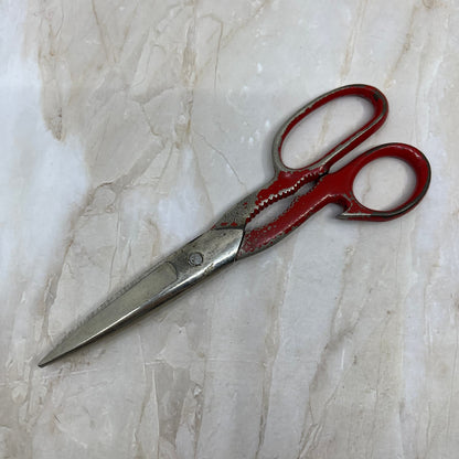 Kitchen Utility Shear Scissors Bottle Opener Cast Metal Red Handle 7.5” TE5-S2-2