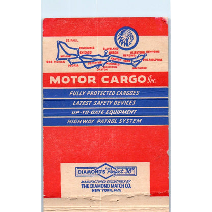 Motor Cargo Inc Akron Ohio Advertising Matchbook Cover SA6-M5