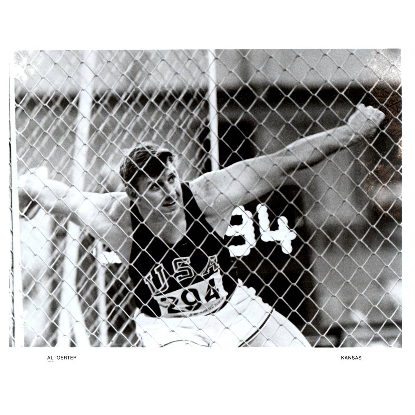 1950's Original Press Photo Track Discus Al Oerter Kansas Olympics 8x10" AD2