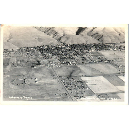 Aerial View of Lakeview Oregon RPPC Original Postcard TK1-P12