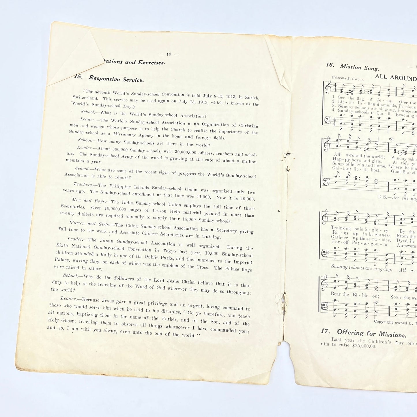1913 Hosannas to Jesus Christian Sheet Music Booklet Cleveland OH L4-6