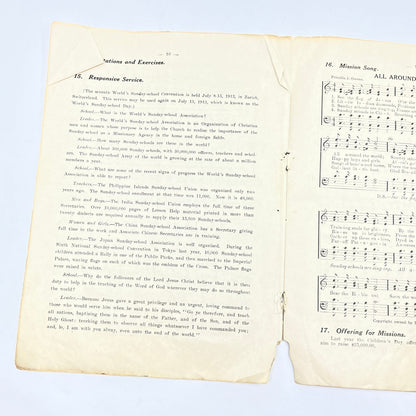 1913 Hosannas to Jesus Christian Sheet Music Booklet Cleveland OH L4-6