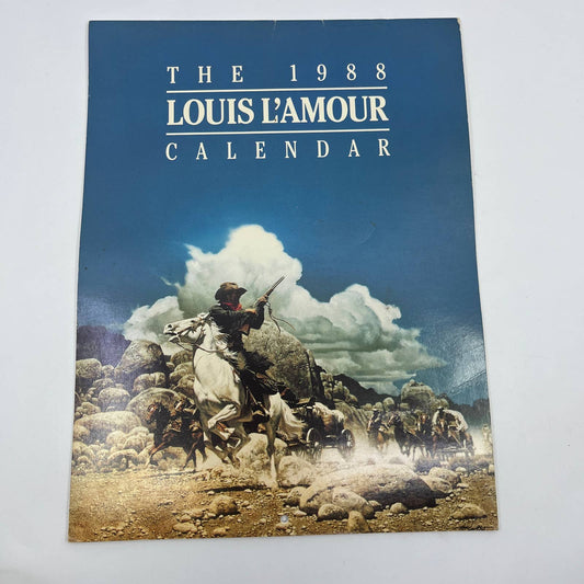 1988 Louis L'amour's Calendar - Book Art Cowboys Wild West Western Cover TF5-1