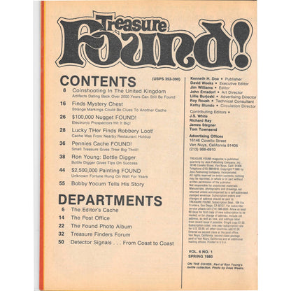 Treasure Found Magazine - Treasure Hunting Gold Metal Detecting Spring 1980 M4