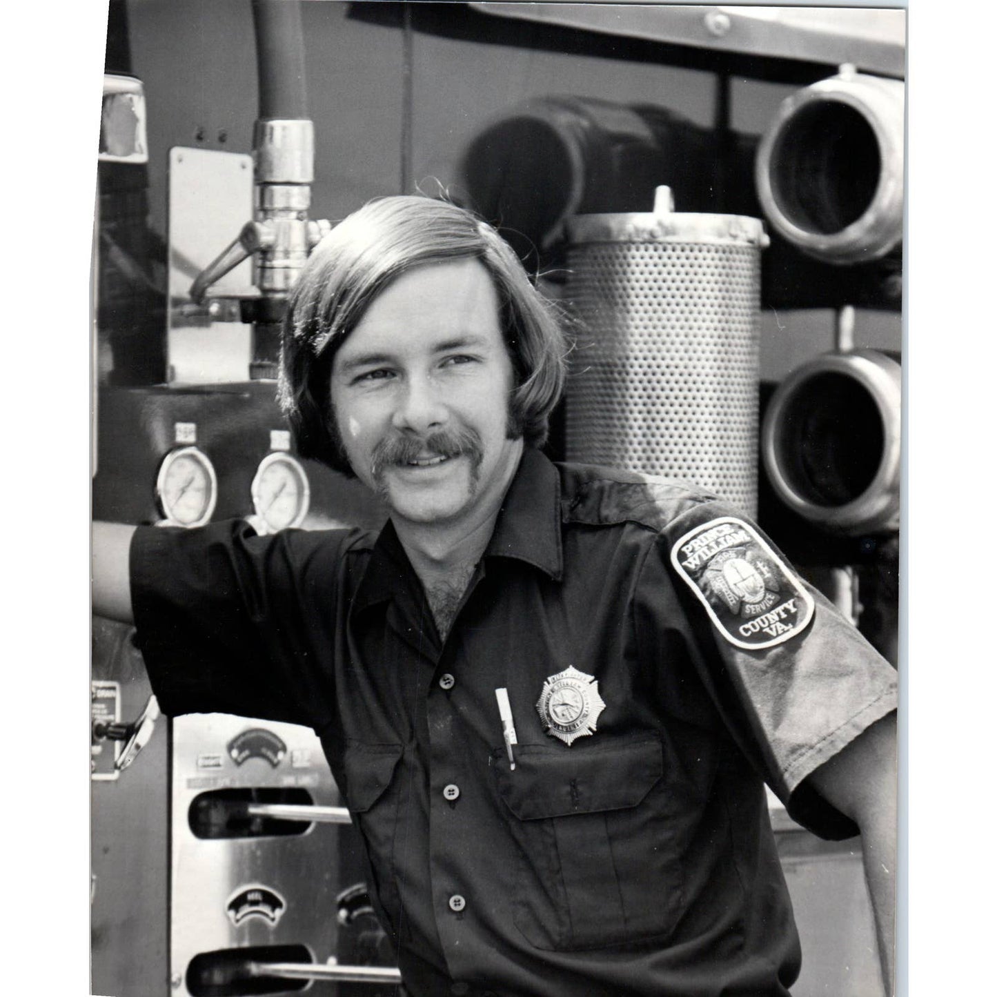 c1970 Original Photograph Prince William County Firefighter Fireman 8x10 AD6-1