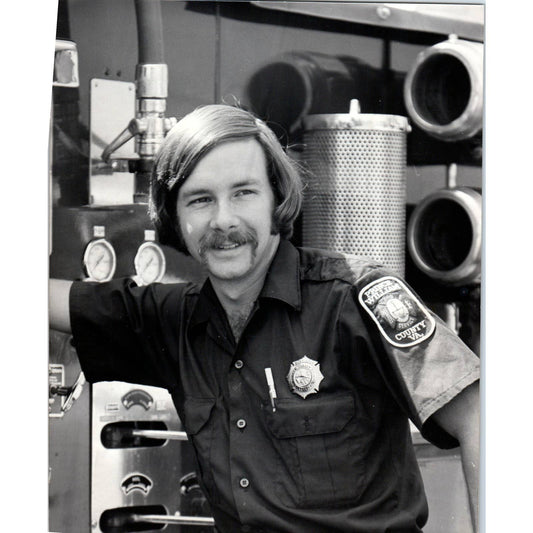 c1970 Original Photograph Prince William County Firefighter Fireman 8x10 AD6-1