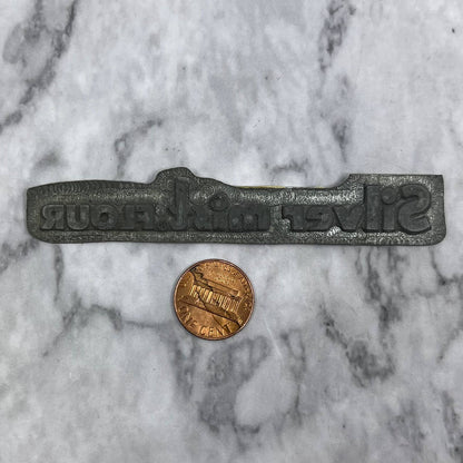 Vintage Printing Letterpress Printers Block Plate Silver Mist Flour TJ55