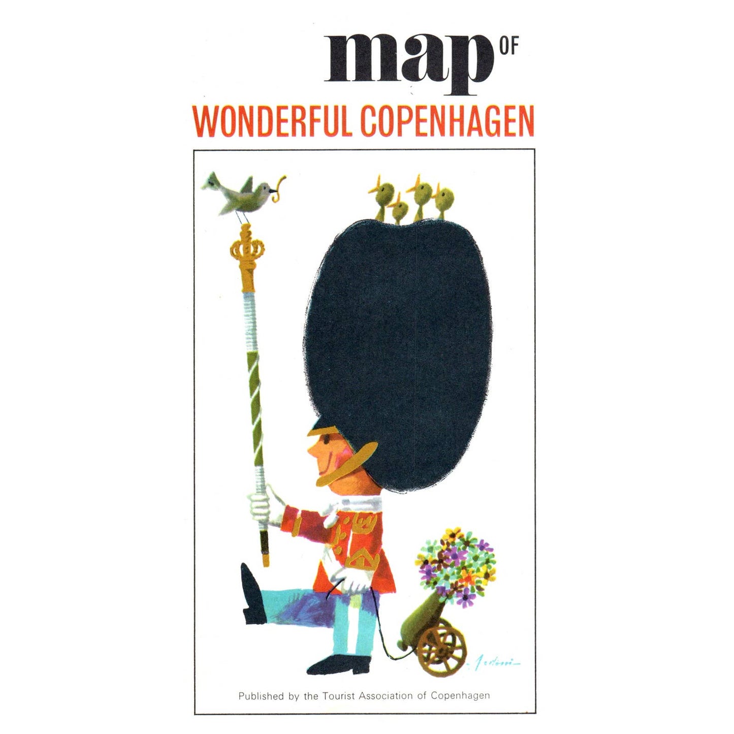 1967 Fold Out Tourist Map of Wonderful Copenhagen SE4-2