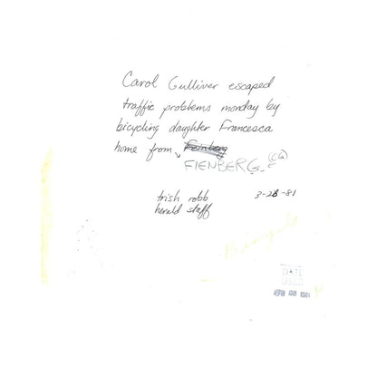 1981 Press Photo Carol Gulliver & Daughter Francesca Biking Miami 8x10" AD3