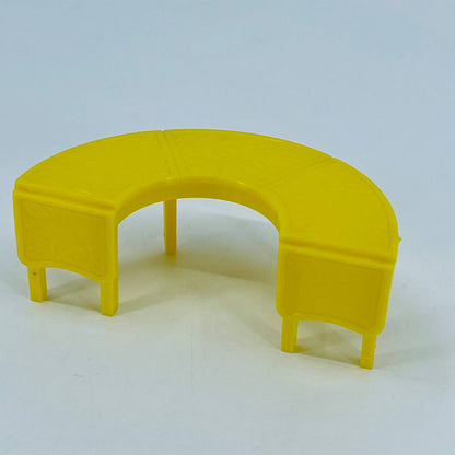 1950s MARX Dollhouse Furniture Celluloid Yellow Half Circle Coffee Table TD6