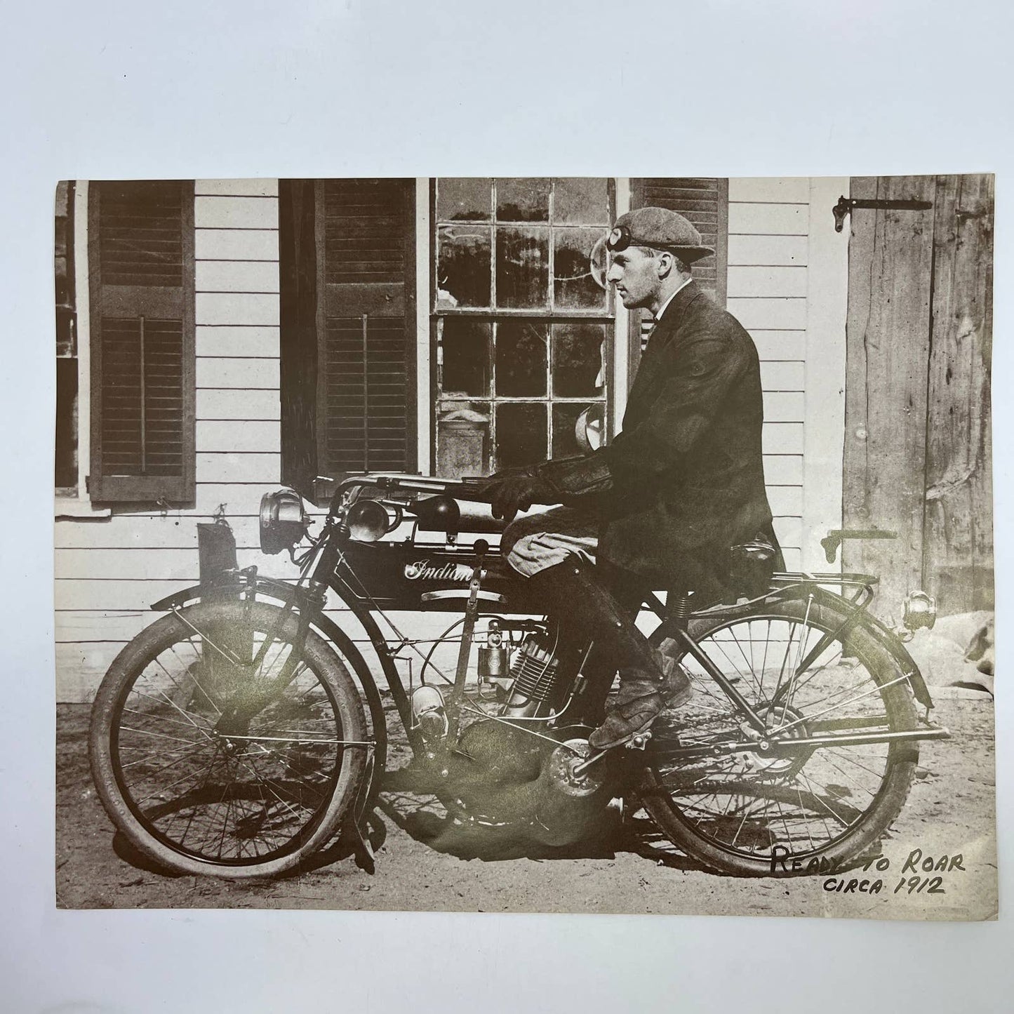 Vintage 1912 Large Indian Motorcycle Photo Print 11x14" FL5