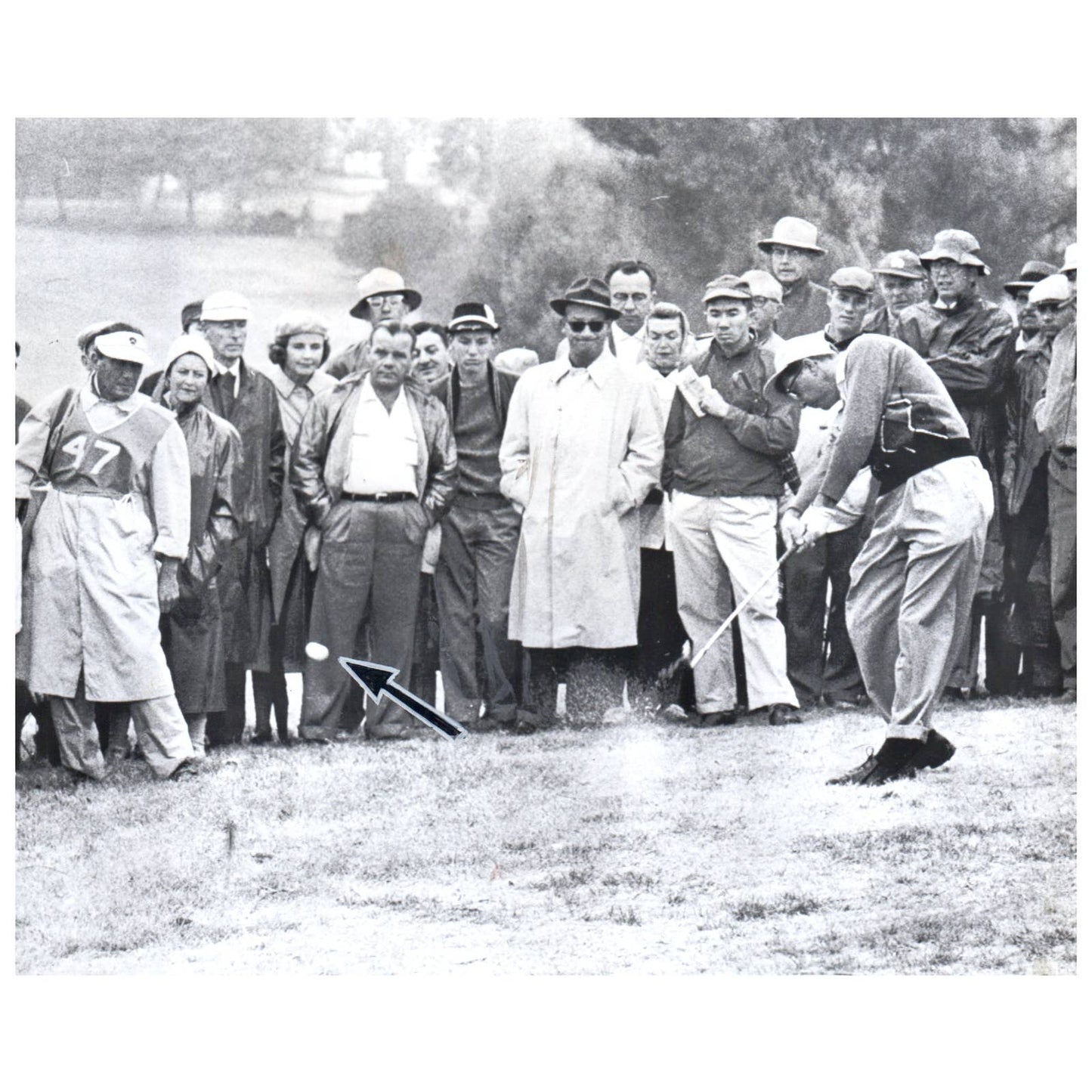 1960 Press Photo Golf Eric Monti Rough Shot Los Angeles Open 7x9" AD2