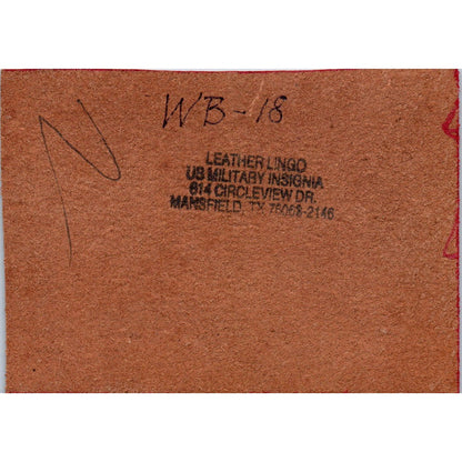 Vintage P-61 Black Widow Leather Military Insignia Leather Lingo 3x4.5" PX1