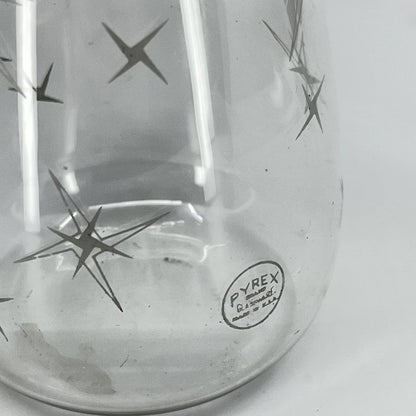 Vintage Pyrex Atomic Starburst Glass Decanter/Carafe With Metal Handle TD8