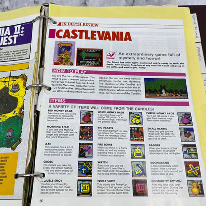 c1989 Binder of Clipped NES Maps and Articles From Nintendo Power Magazine TJ6-3