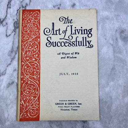 1935 July The Art of Living Successfully A Digest of Wit and Wisdom Booklet TH1