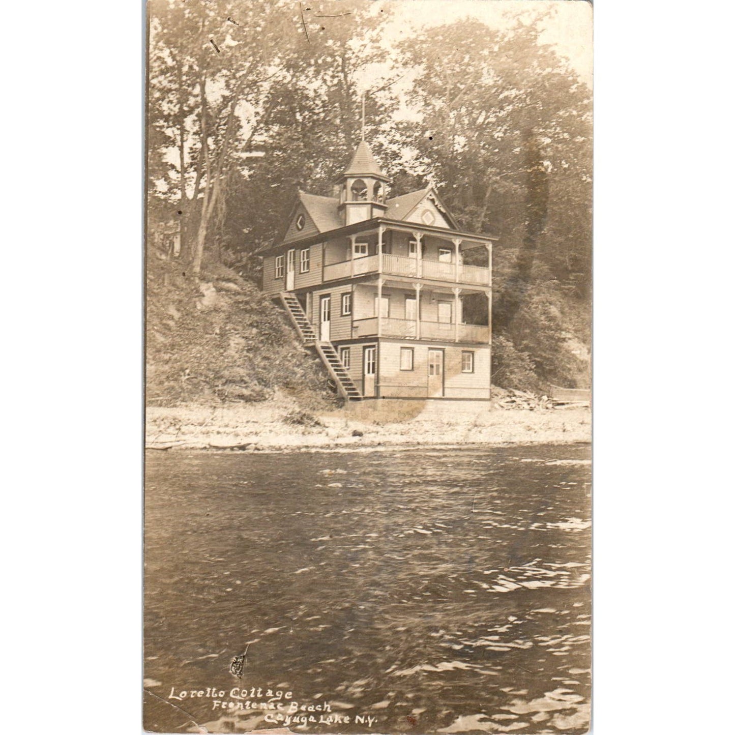 Lorello College Frontenac Beach Cayuga NY RPPC Original Postcard TK1-P1