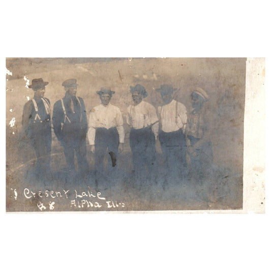 Crescent Lake Alpha Illinois c1910 - Original Postcard RPPC TJ8-4