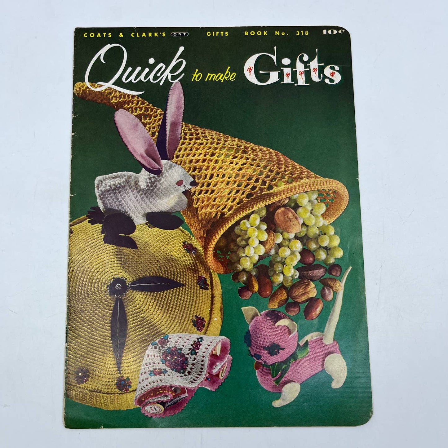 1955 Coats & Clarks Quick to Make Gifts Magazine Animals Hats Placemats TH7