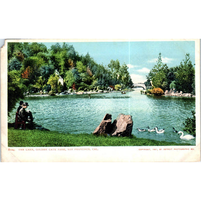 Lake at Golden Gate Park San Francisco c1906 Original Postcard TK1-P20