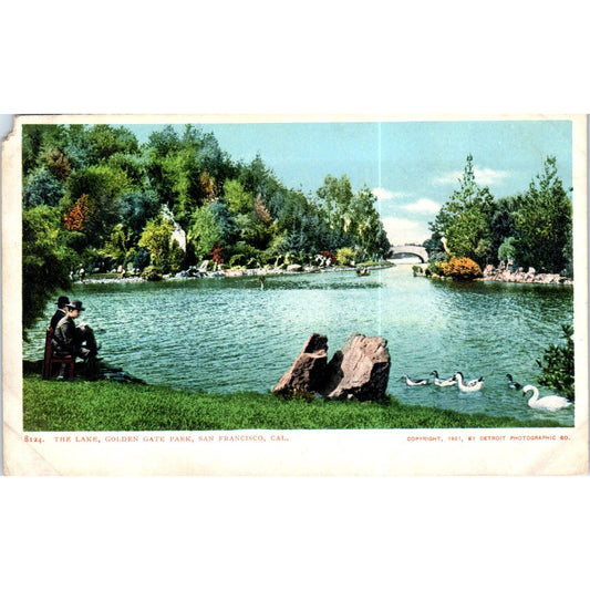 Lake at Golden Gate Park San Francisco c1906 Original Postcard TK1-P20