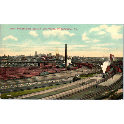 1914 Postcard West Philadelphia Station and Yards Philadelphia PA TD9-P1