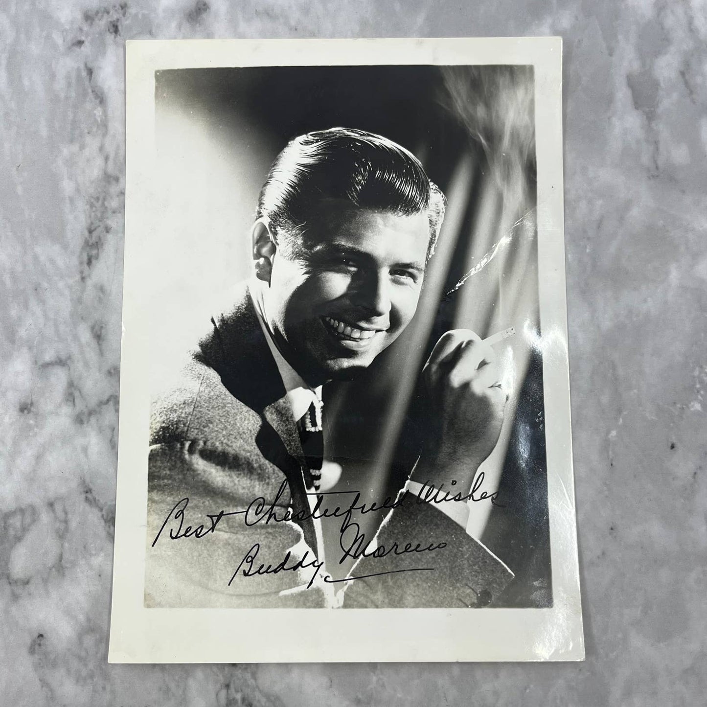 VTG Buddy Moreno Autographed Best Chesterfield Wishes 5x7 SIGNED Photo FL5-S