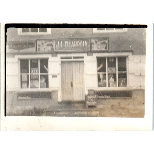 c1932 Original Photo of J.J. Beaudoin Shop in Gaspe/Quebec Area 2.5x3.5 P4-8