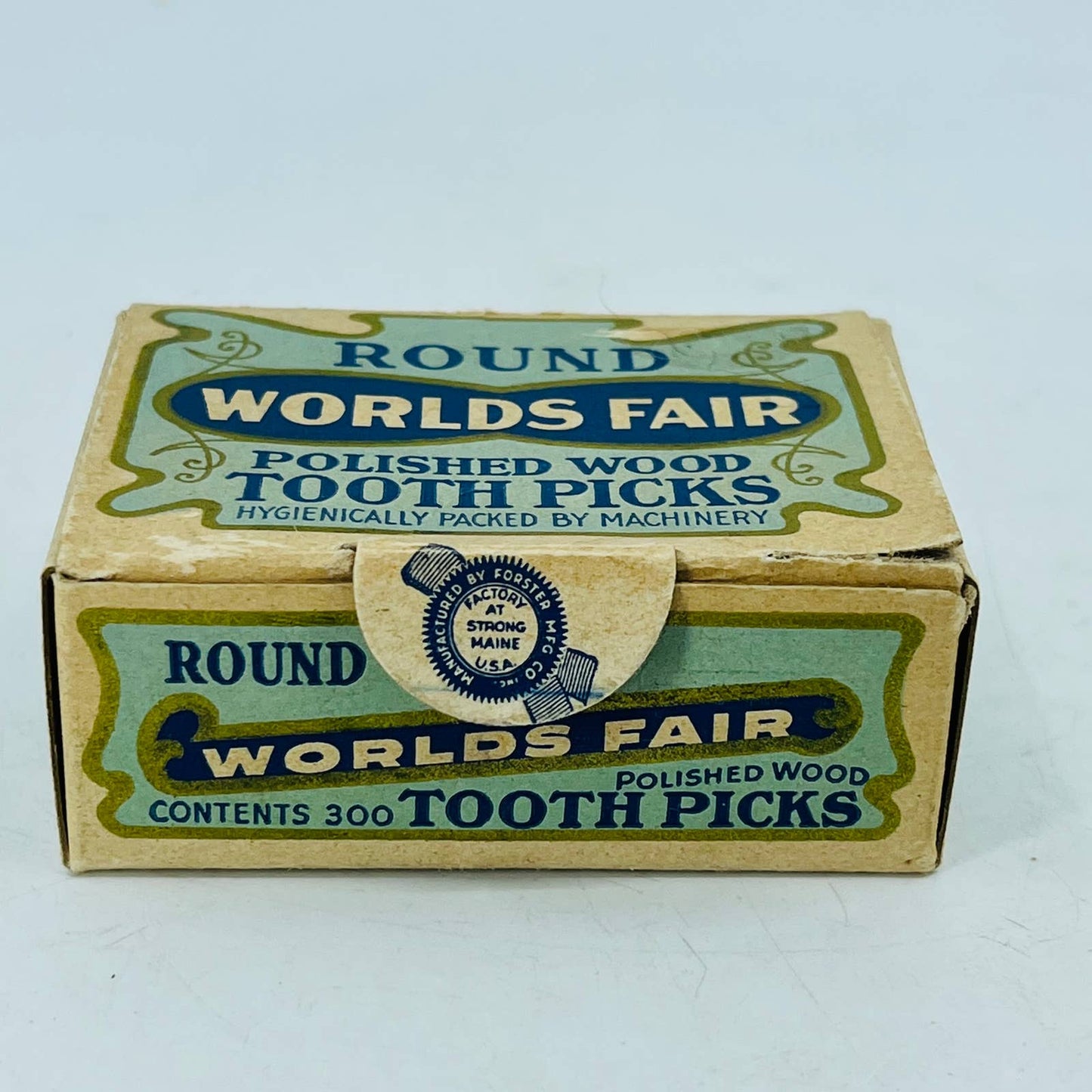 Vintage Full Box of Round World’s Fair Round Polished Toothpicks TC4