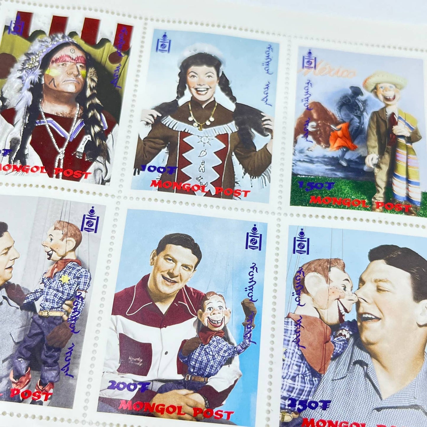 Mongolia - 1998 The Howdy Doody Show - Sheet of 9 Stamps Mongol Post AB3