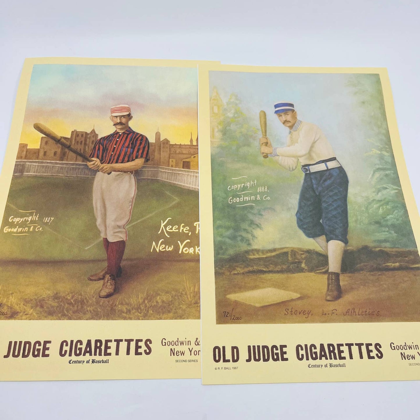 1987 Old Judge Cigarettes Century Of Baseball Lithograph 725/2000 set 4 TD9