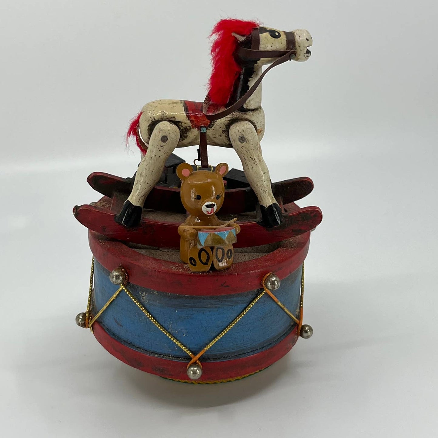 1979 Enesco Music Box Toyland Song Rocking Horse Teddy Bear Drum Train W BOX TB4