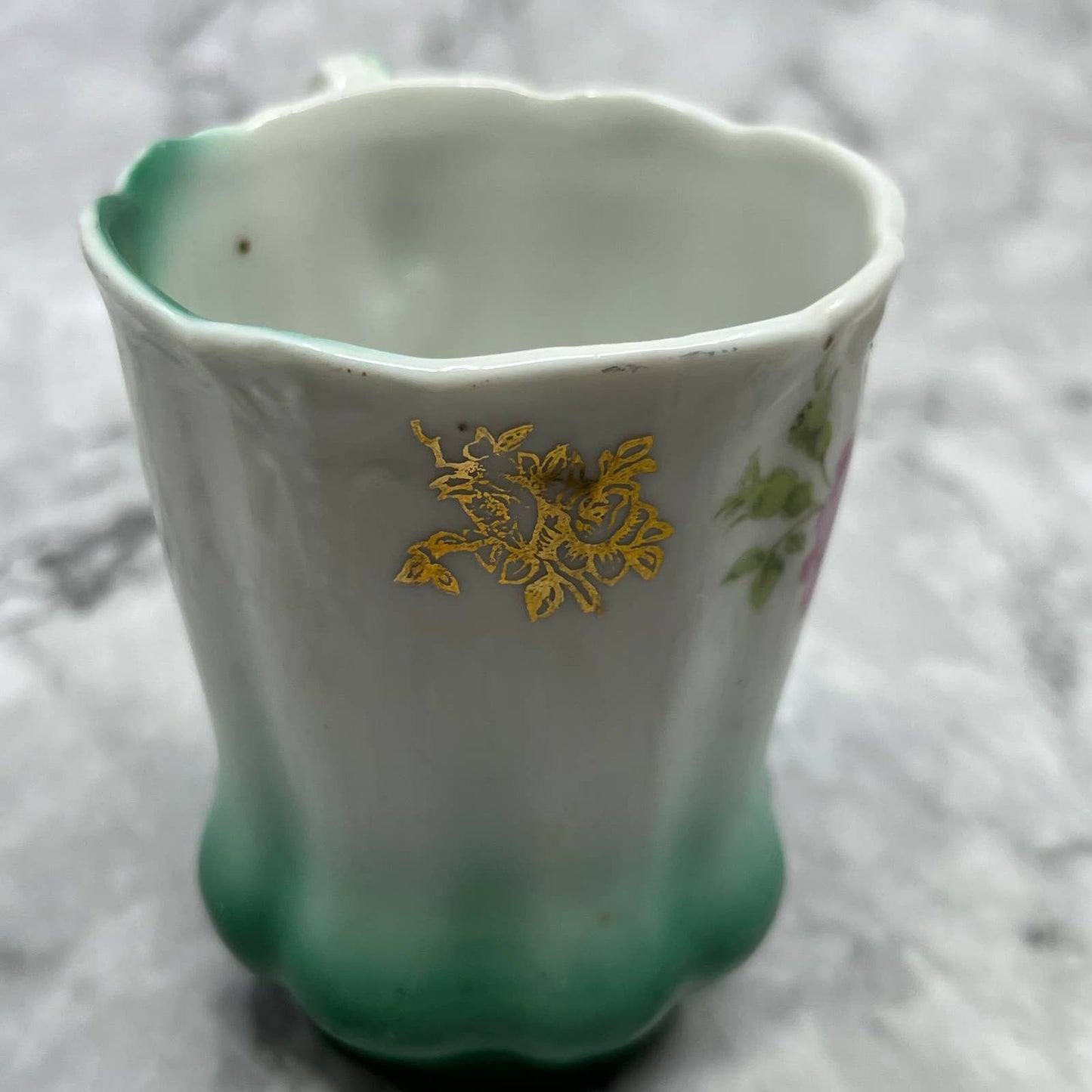 Vintage Porcelain Hand Painted Flower Tea Cup Doll Tea Party 3” TJ5