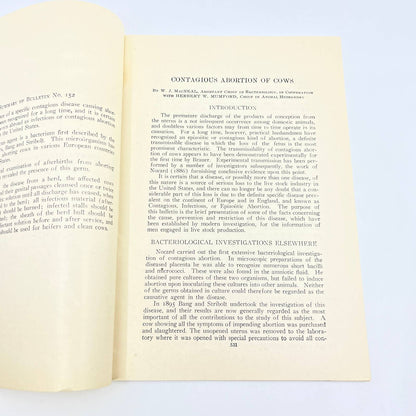1911 University Of Illinois Urbana  Bulletin 152 Contagious Abortion of Cows TF9