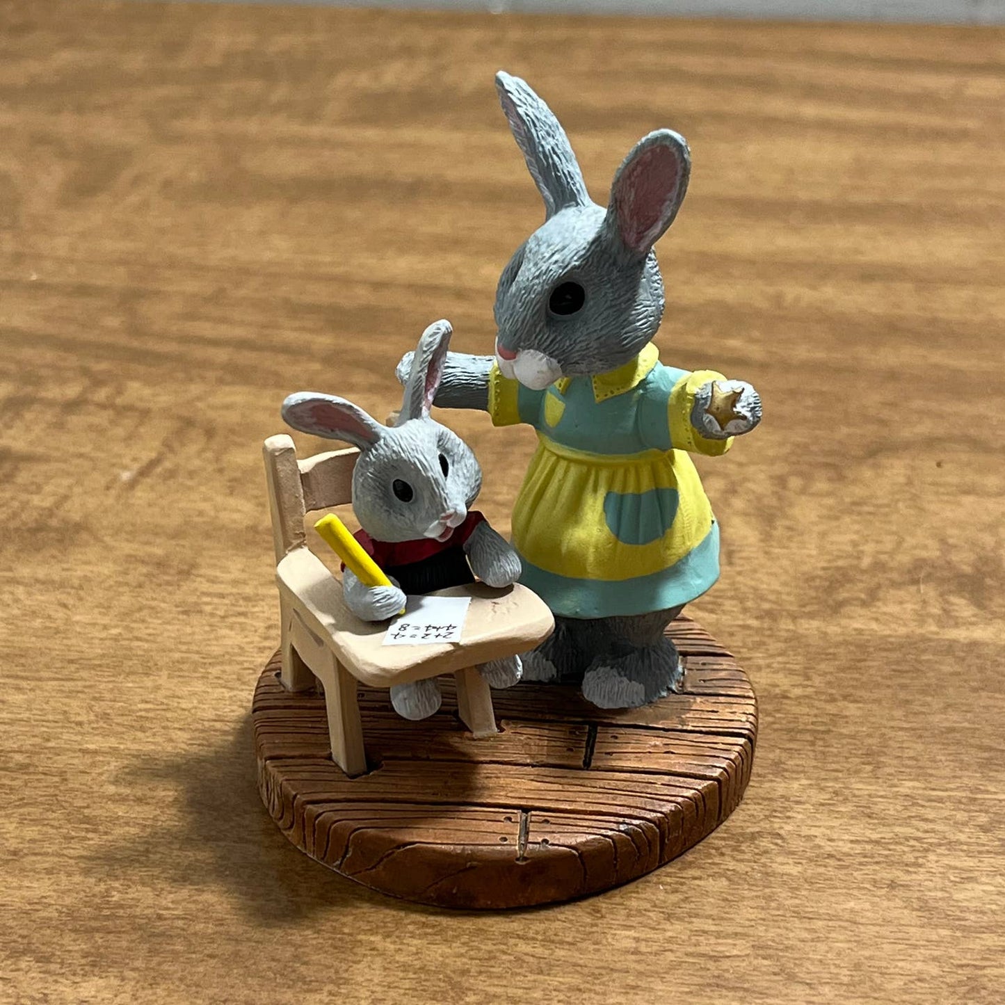 1988 Hallmark Tender Touches Bunny Rabbit Student Grade A Teacher Figurine FA1