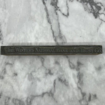 Vintage Printers Block Plate The Winters National Bank and Trust Co TJ54