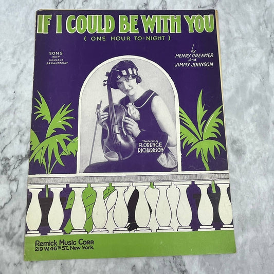 If I could Be With You Florence Richardson 1926 Sheet Music TK2-SM4