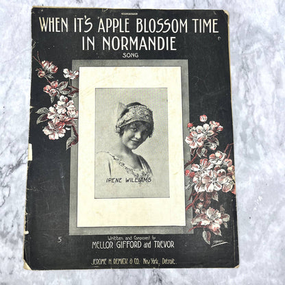 When It's Apple Blossom Time in Normandie Williams 1912 Sheet Music TK2-SM2