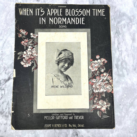 When It's Apple Blossom Time in Normandie Williams 1912 Sheet Music TK2-SM2