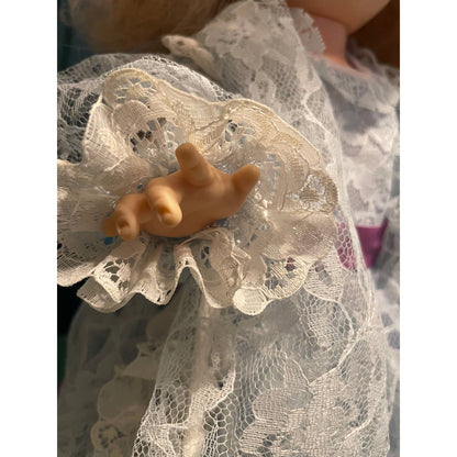 Vintage B. A. Doll Lamp Nightlight Boudoir Victorian Dress Bruce WI - WORKS