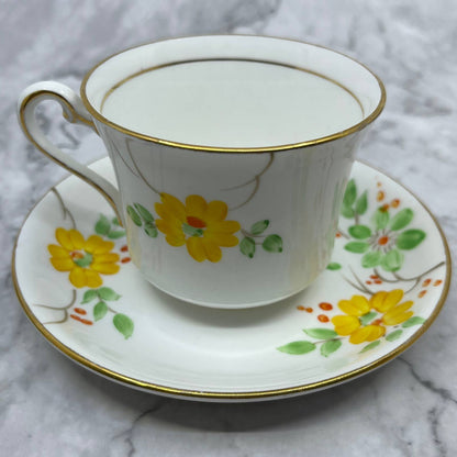 Cup & Saucer Hand Painted Floral Phoenix Bone China Thomas Forester & Sons TA7