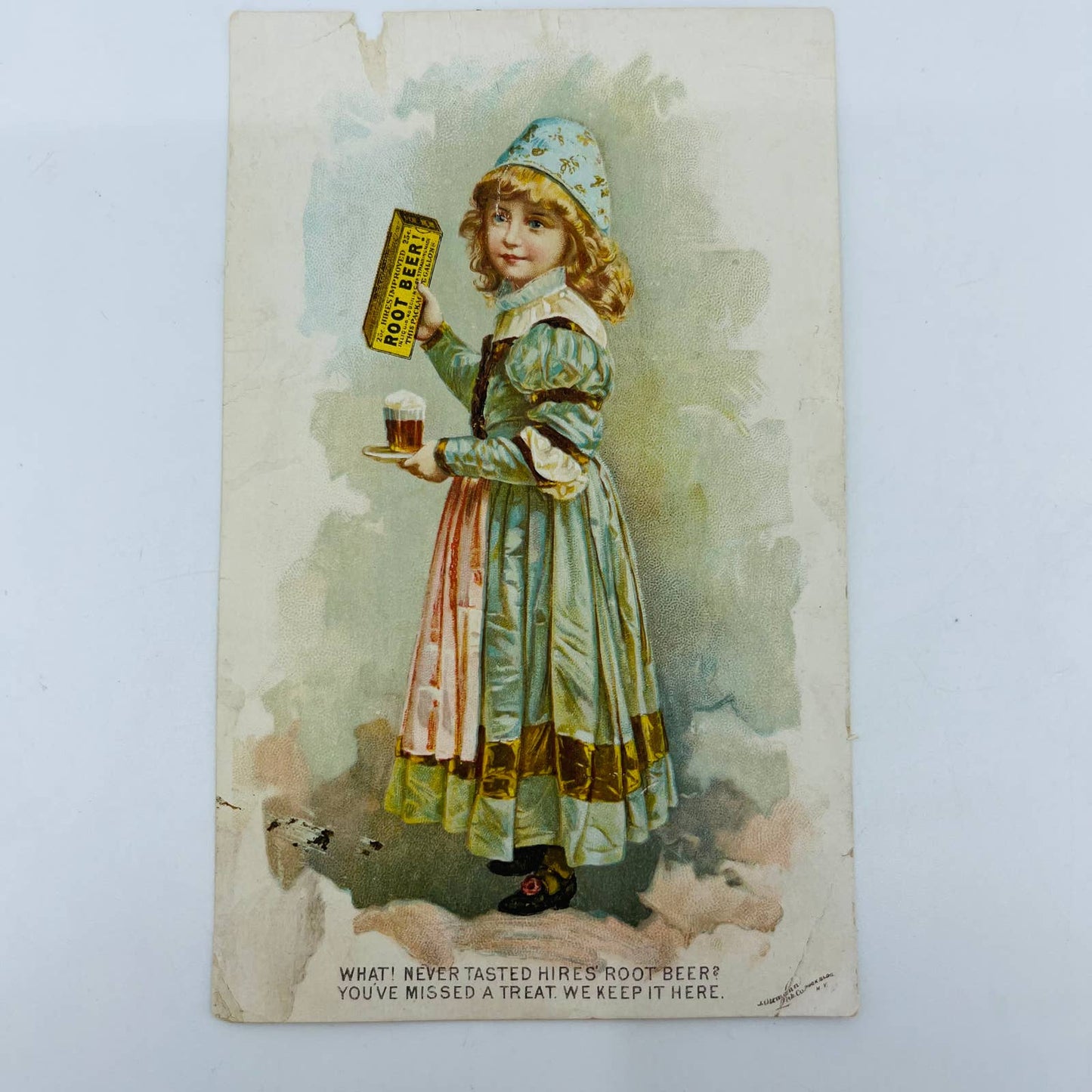 1880s Trade Card Hire’s Root Beer Quack Medicine Temperance Cough Cure Drink AA2