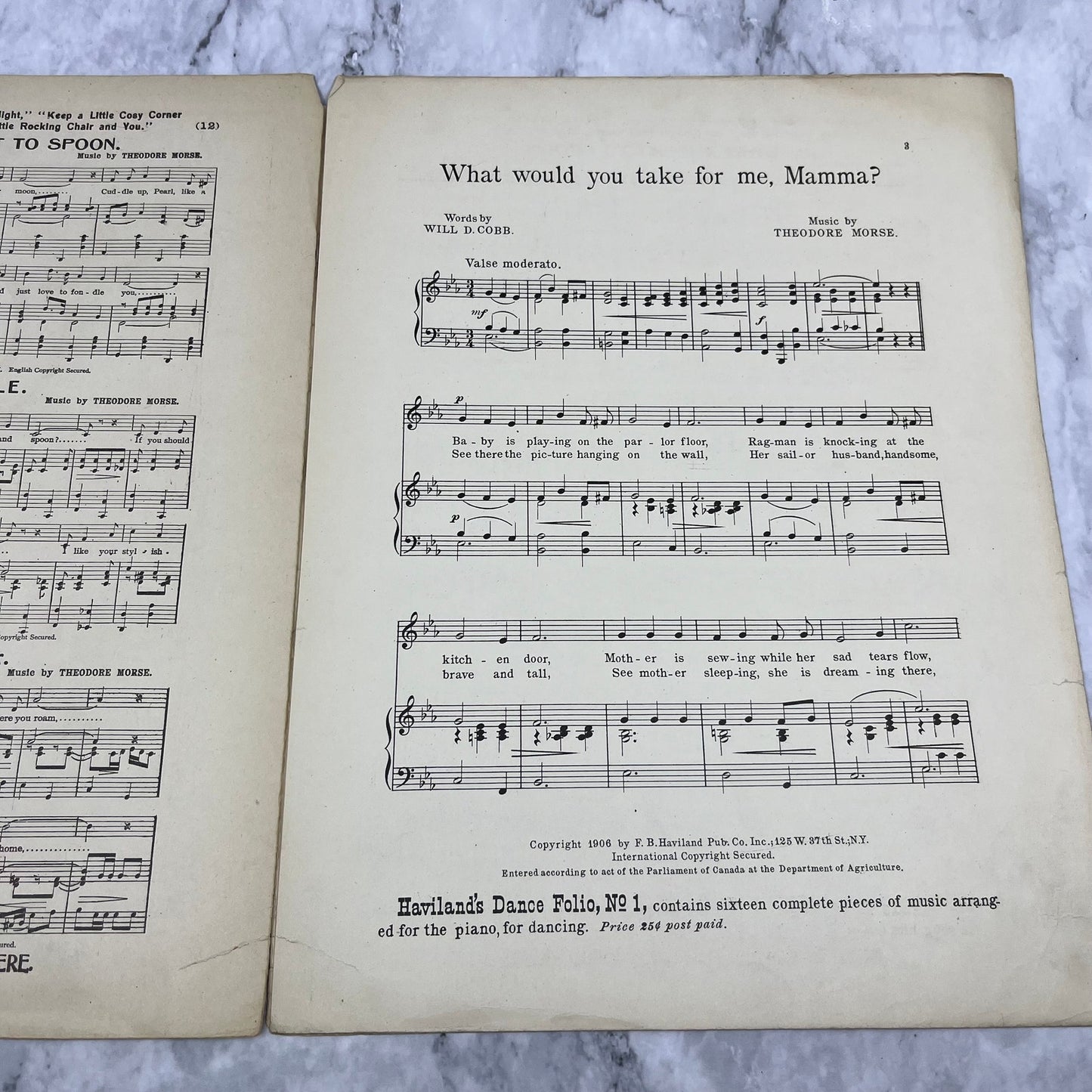 1906 Sheet Music - What Would You Take For Me, Mama? Theodore Morse V38