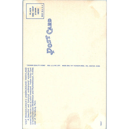 Vintage Postcard The Indian Blanket Indian Echo Cavern Hummelstown PA TD9-P1