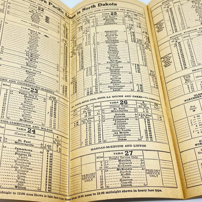 1956 Northern Pacific Railway VistaDome North Coast Passenger Train Schedule TF7