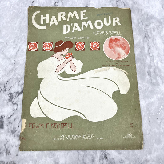 Charme D'Amour Love's Spell Edwin F. Kendall Mlle Dazie 1907 Sheet Music V37-5