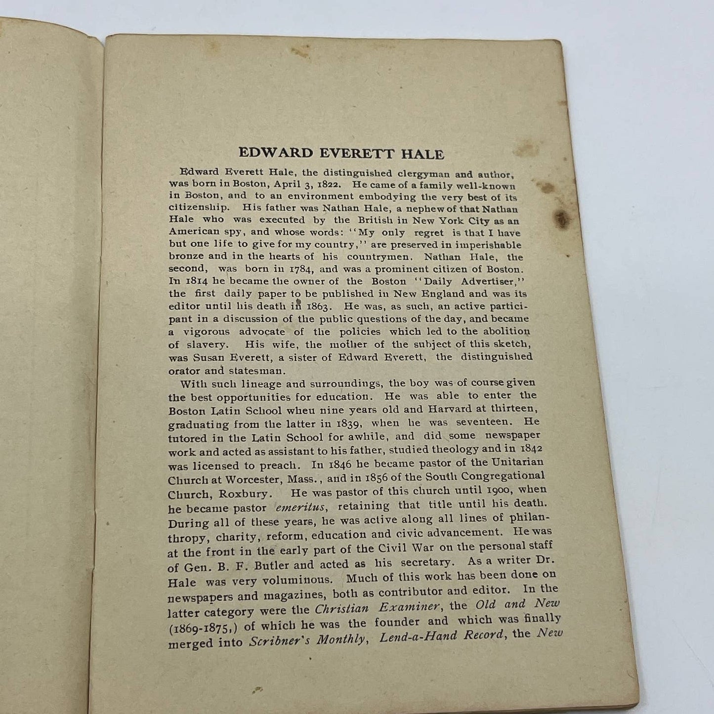 1913 MAN WITHOUT A COUNTRY Edward Everett Hale Instructor Literature No. 149 TG6