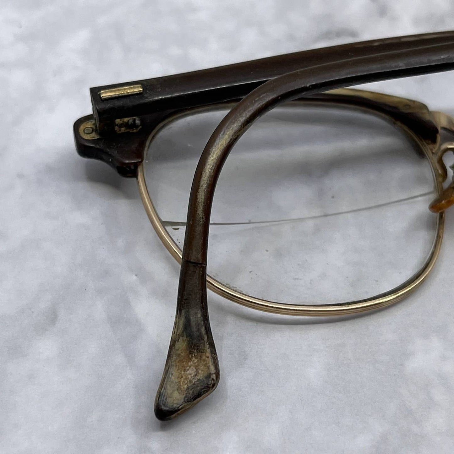 1950s Shuron Ronsir Brown 12k Gold Filled Eyeglasses TE3
